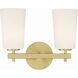 Colton 2 Light 14.75 inch Aged Brass Bathroom Vanity Light Wall Light