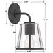 Fulton 1 Light 7.25 inch Black Bathroom Vanity Light Wall Light in Clear