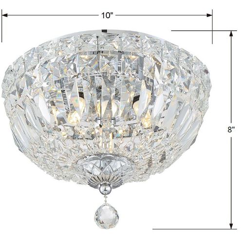 Roslyn 3 Light 10 inch Polished Chrome Flush Ceiling Light