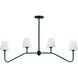 Keenan 4 Light 48 inch Black Forged Chandelier Ceiling Light