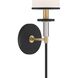 Hatfield Bath Sconce Wall Light in Black Forged with Vibrant Gold