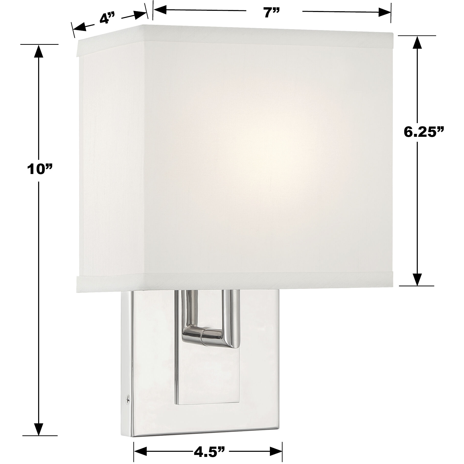 Brent Sconce Wall Light in Polished Nickel
