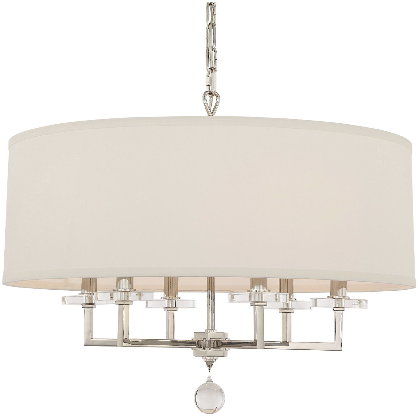 Paxton 6 Light 25.5 inch Polished Nickel Chandelier Ceiling Light