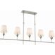 Broche 5 Light 53.5 inch Antique Silver Linear Chandelier Ceiling Light
