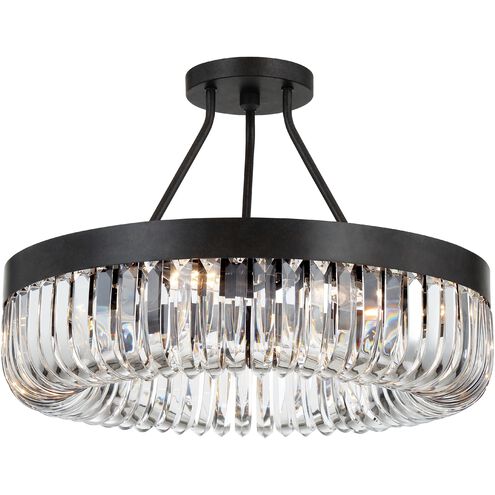 Alister 8 Light 23.25 inch Charcoal Bronze Semi Flush Ceiling Light