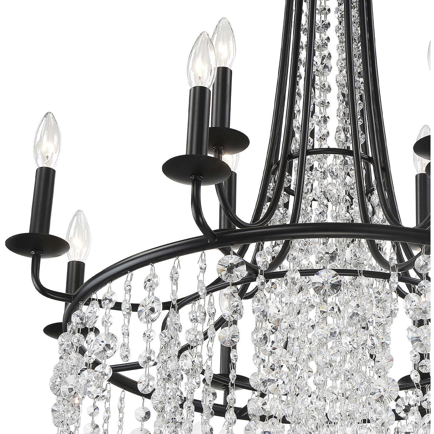Gabrielle 12 Light 30 inch Matte Black Chandelier Ceiling Light