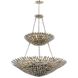 Broche 18 Light 40 inch Antique Silver Chandelier Ceiling Light