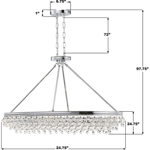 Calypso 8 Light 39.75 inch Polished Chrome Chandelier Ceiling Light