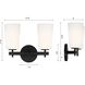 Colton 2 Light 14.75 inch Black Bathroom Vanity Light Wall Light