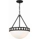 Kirby 3 Light 17.5 inch Black Forged Chandelier Ceiling Light