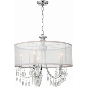 Hampton 5 Light 24 inch Polished Chrome Chandelier Ceiling Light