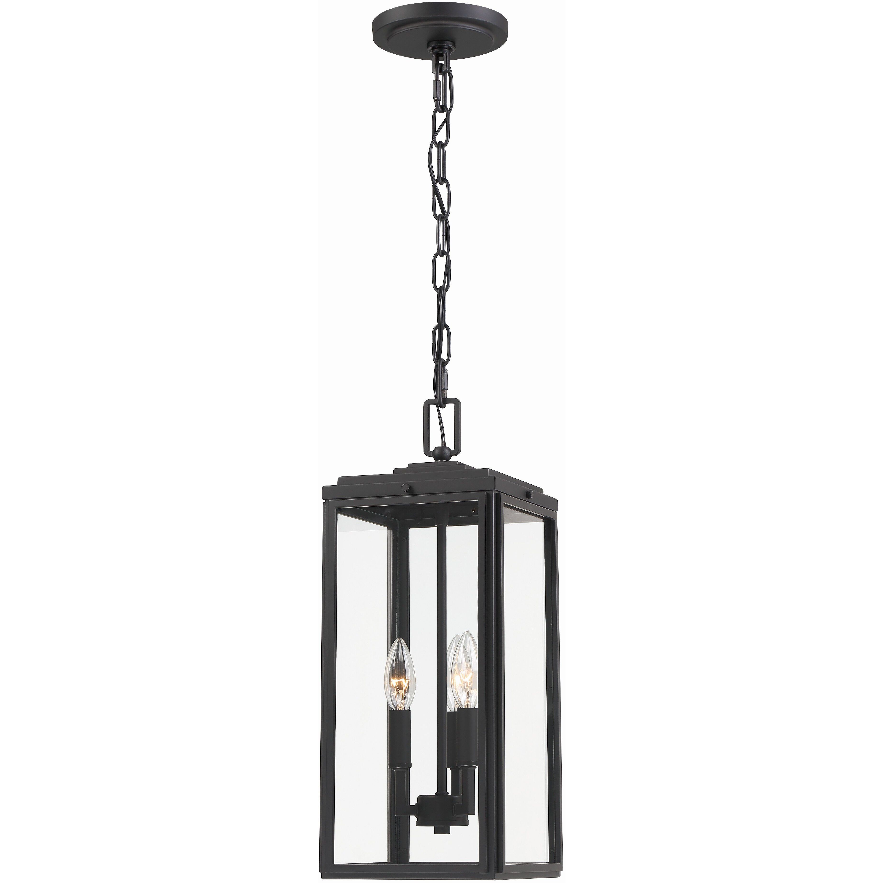 Byron 3 Light 7.5 inch Matte Black Outdoor Pendant