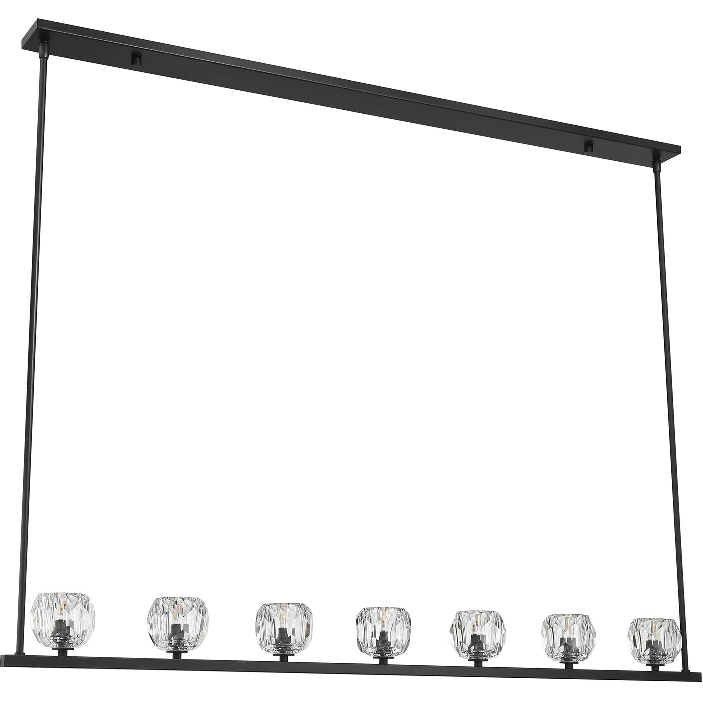 Aragon 7 Light 56 inch Matte Black Linear Chandelier Ceiling Light