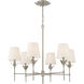 Broche 6 Light 32 inch Antique Silver Chandelier Ceiling Light