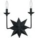 Astro 2 Light 13 inch Black Sconce Wall Light