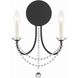 Delilah 2 Light 12.25 inch Matte Black Sconce Wall Light