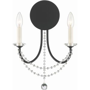 Delilah 2 Light 12.25 inch Matte Black Sconce Wall Light