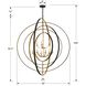 Luna 9 Light 48 inch English Bronze and Antique Gold Chandelier Ceiling Light