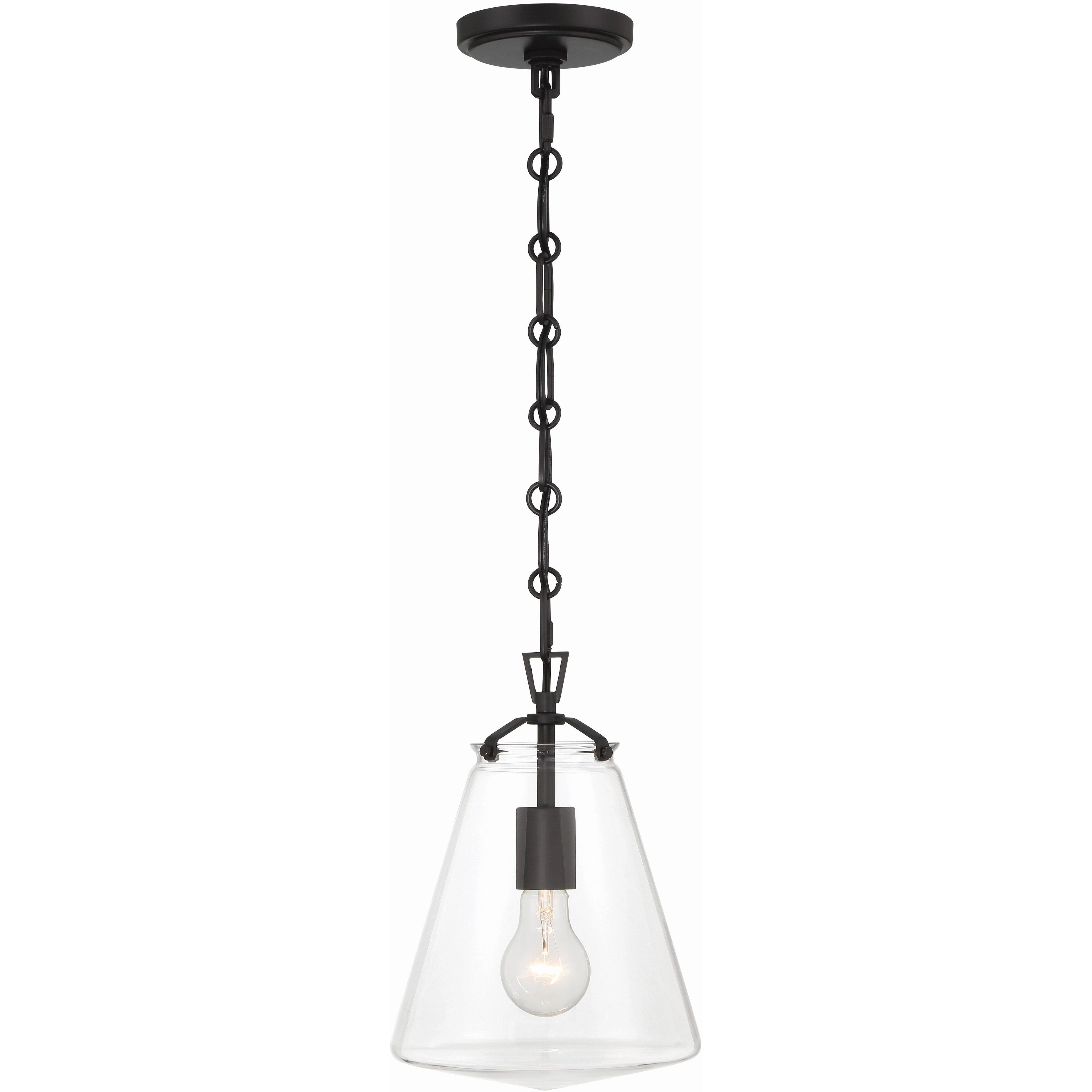 Voss 1 Light 8.25 inch Matte Black Mini Pendant Ceiling Light