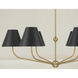 Xavier 6 Light 40 inch Vibrant Gold and Matte Black Chandelier Ceiling Light
