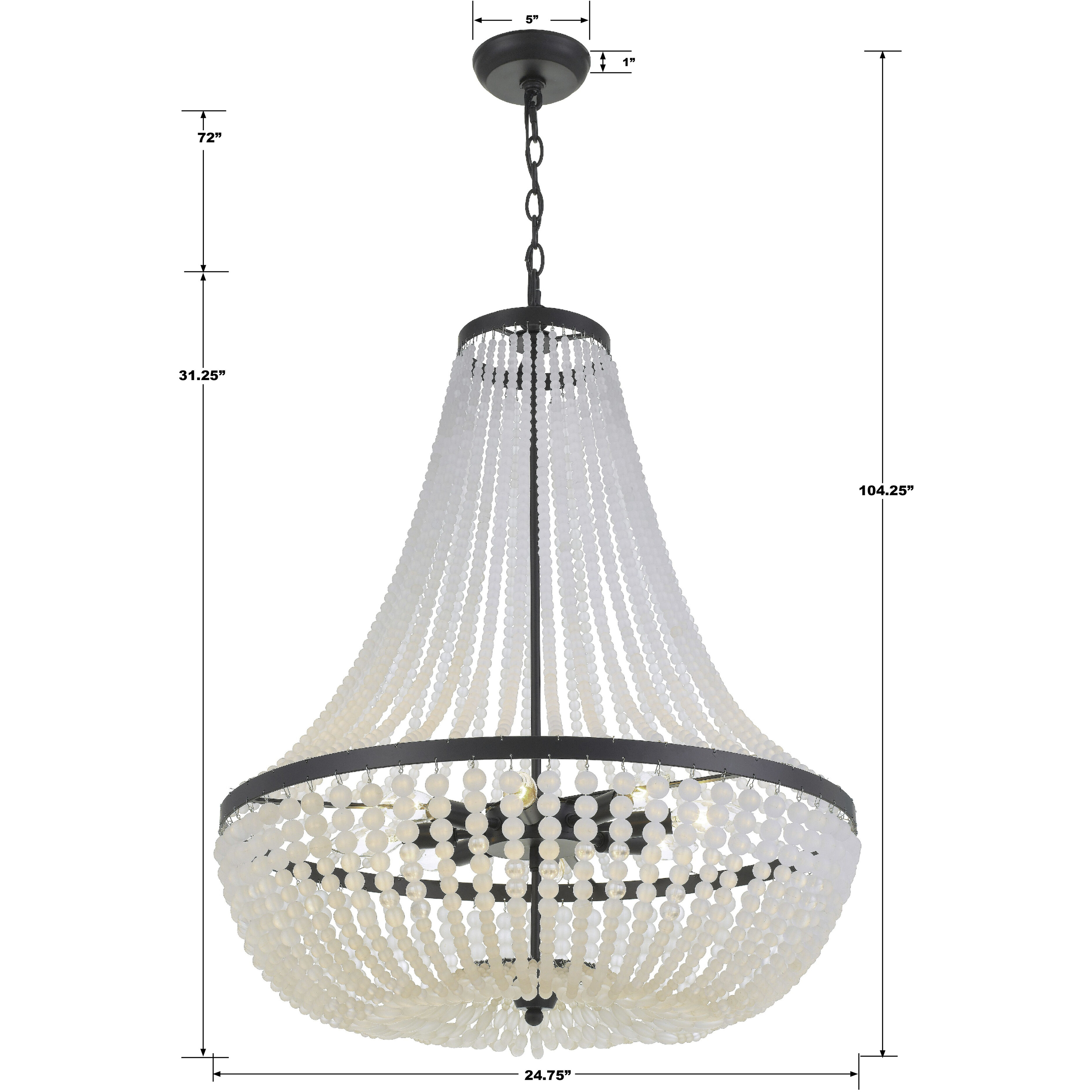 Rylee 8 Light 24.75 inch Matte Black Chandelier Ceiling Light