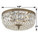 Waltham 3 Light 14 inch Olde Brass Flush Ceiling Light in Clear Spectra
