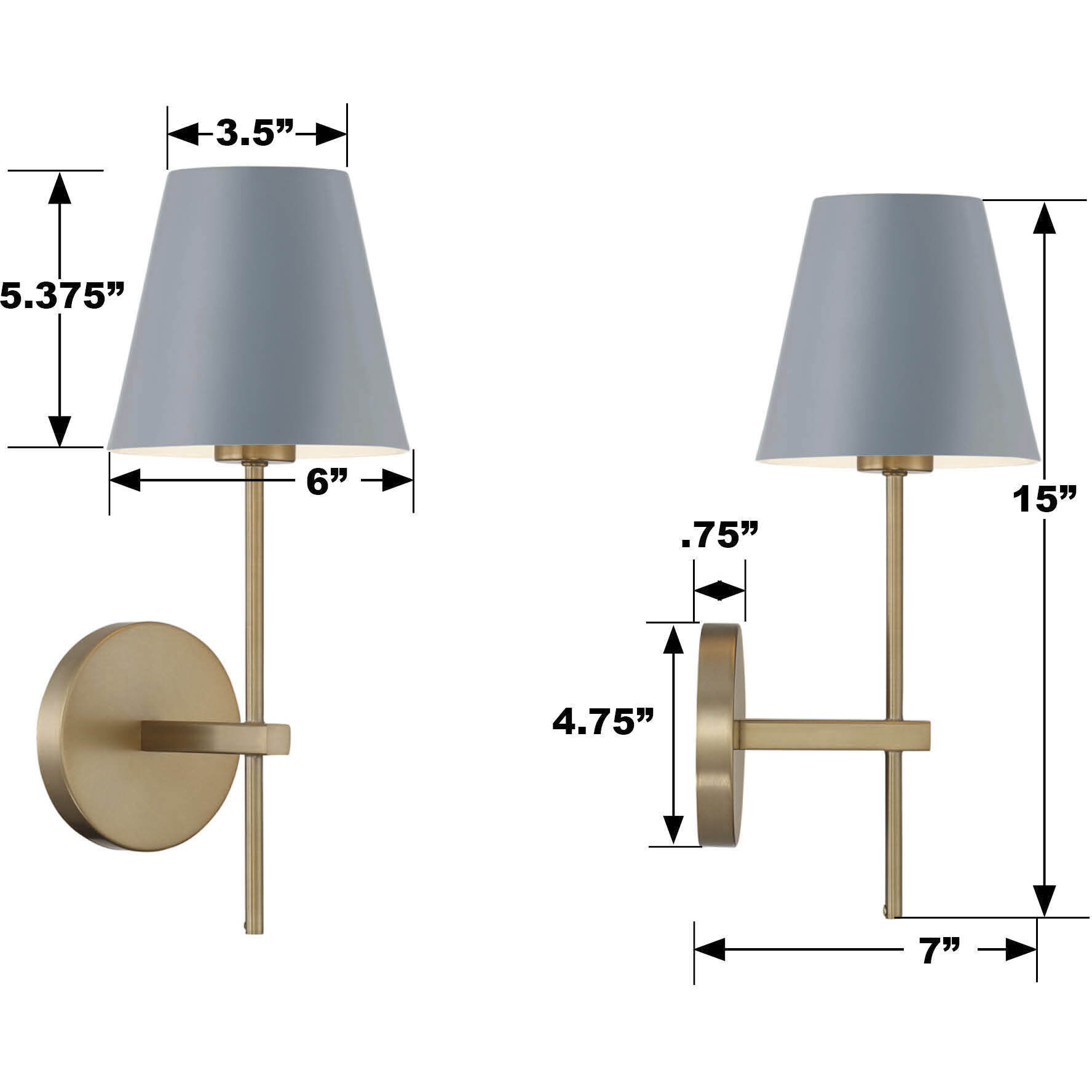 Xavier Bath Sconce Wall Light in Vibrant Gold and Blue