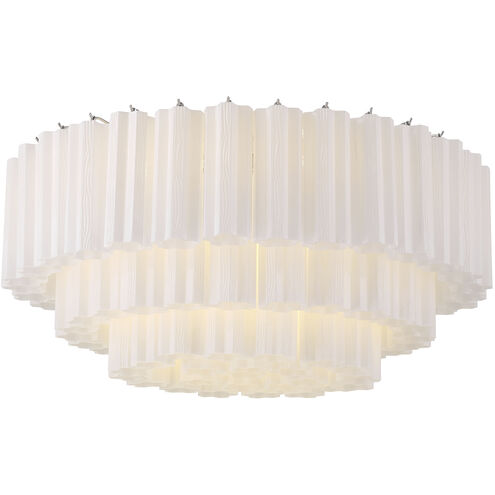 Addis 16 Light 32 inch Polished Chrome Flush Mount Ceiling Light in Tronchi Glass White