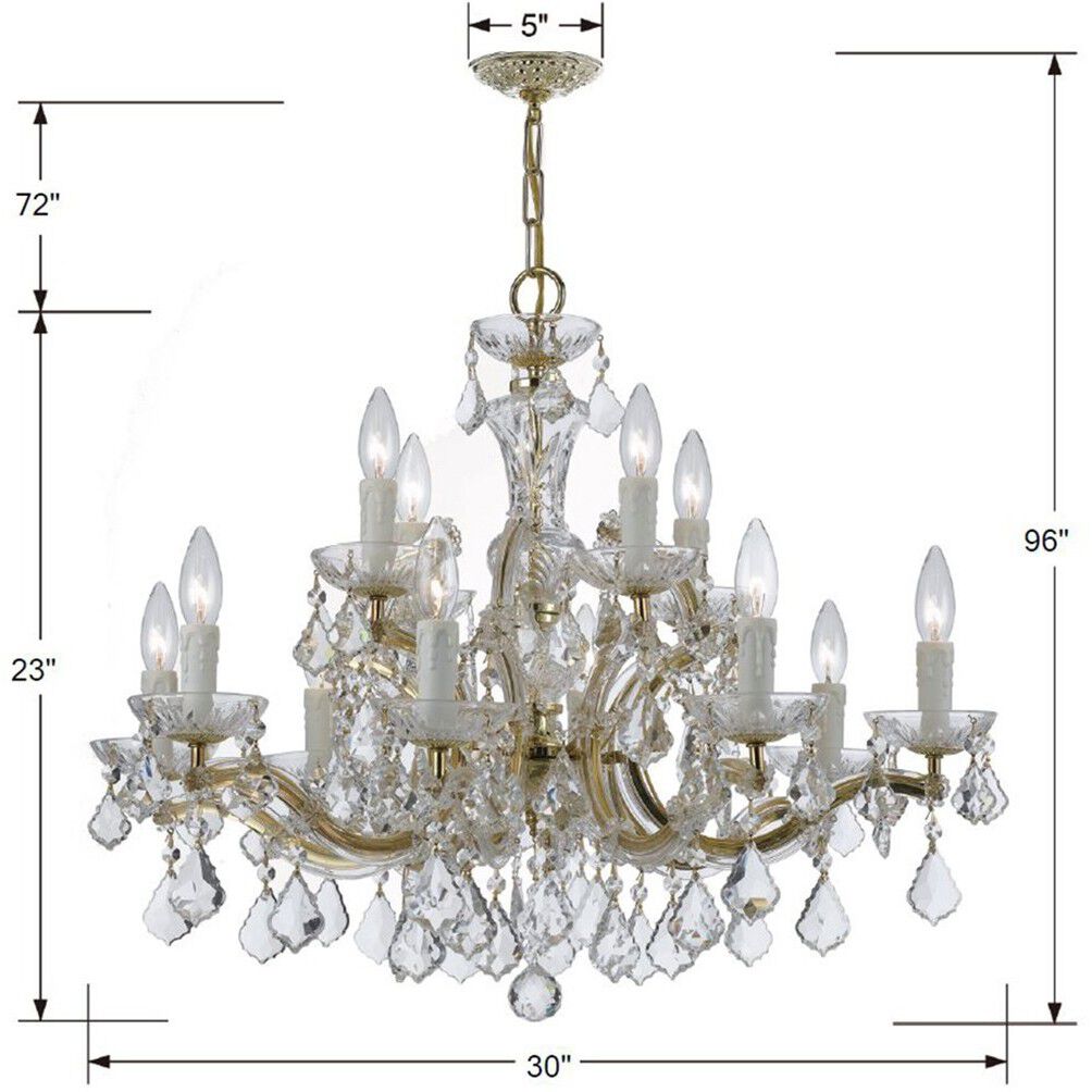 Maria Theresa 12 Light 30 inch Gold Chandelier Ceiling Light in Clear Hand Cut