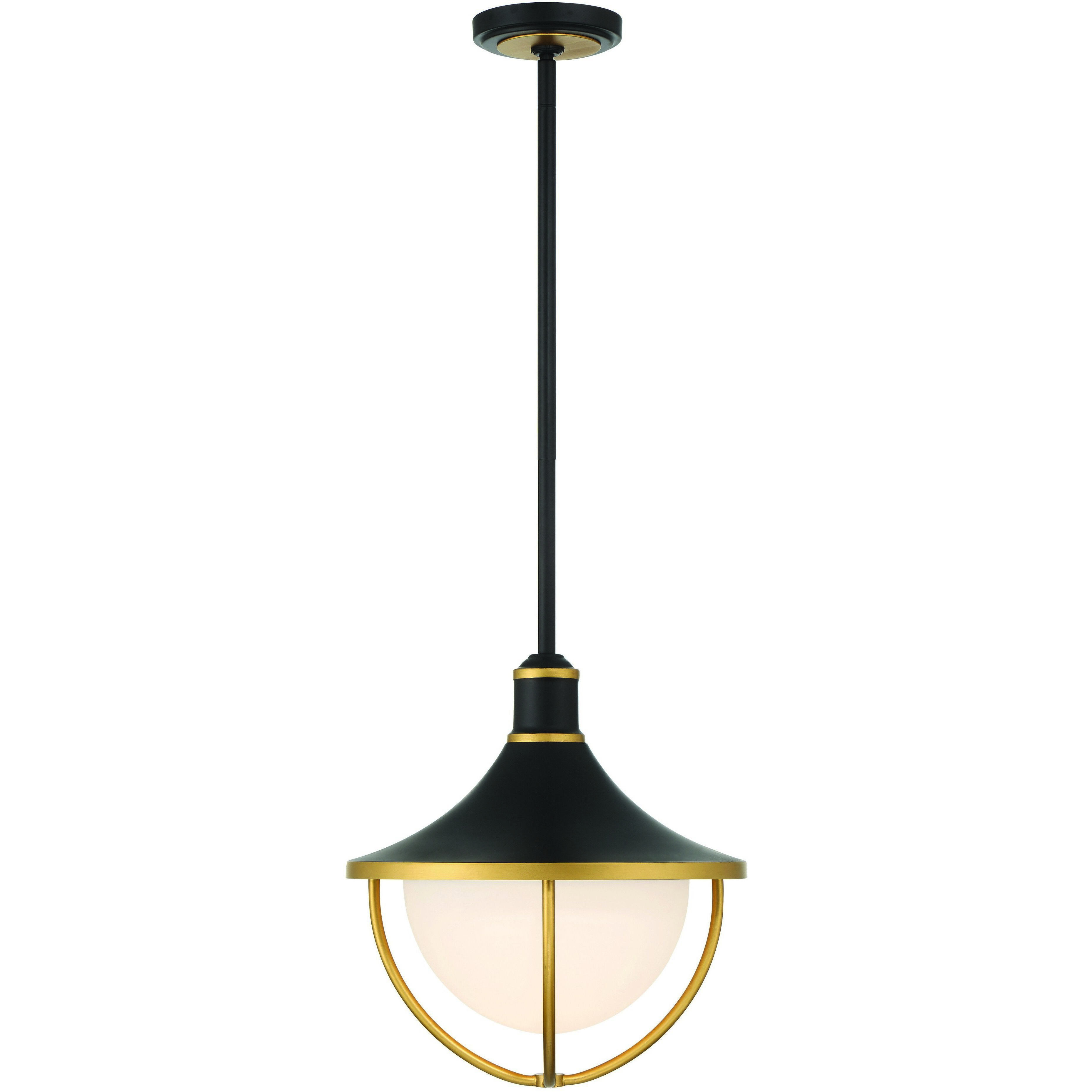 Atlas 3 Light 16.5 inch Matte Black/Textured Gold Outdoor Pendant