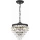 Calypso 3 Light 13 inch Matte Black Mini Chandelier Ceiling Light