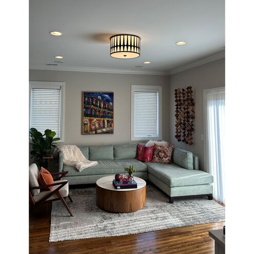 Royston 3 Light 18 inch Black Flush Ceiling Light