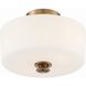 Travis 2 Light 12.5 inch Vibrant Gold Semi Flush Ceiling Light