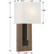 Brent 1 Light 6.5 inch Matte Black and Vibrant Gold ADA Sconce Wall Light