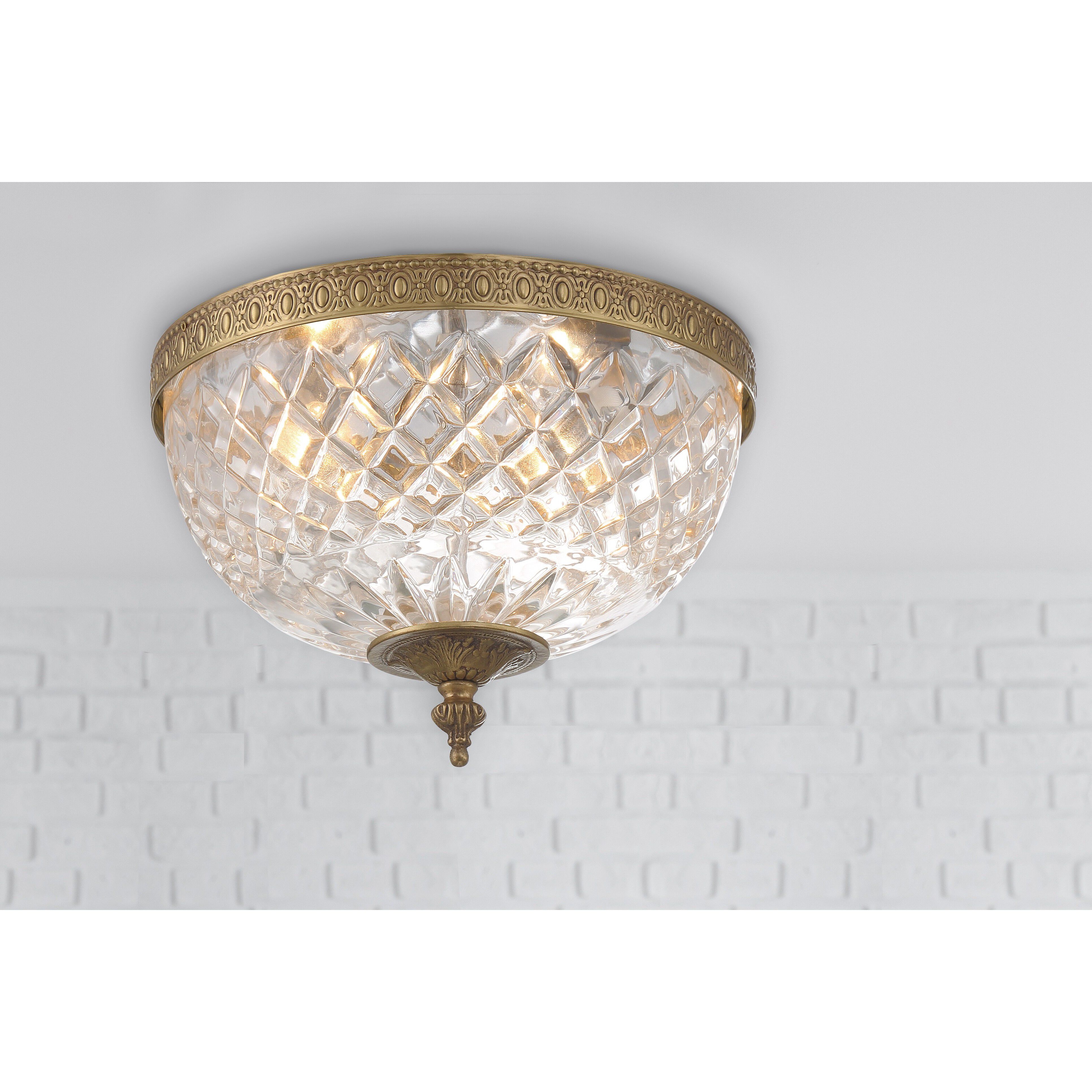 Westbury 2 Light 10 inch Olde Brass Flush Ceiling Light