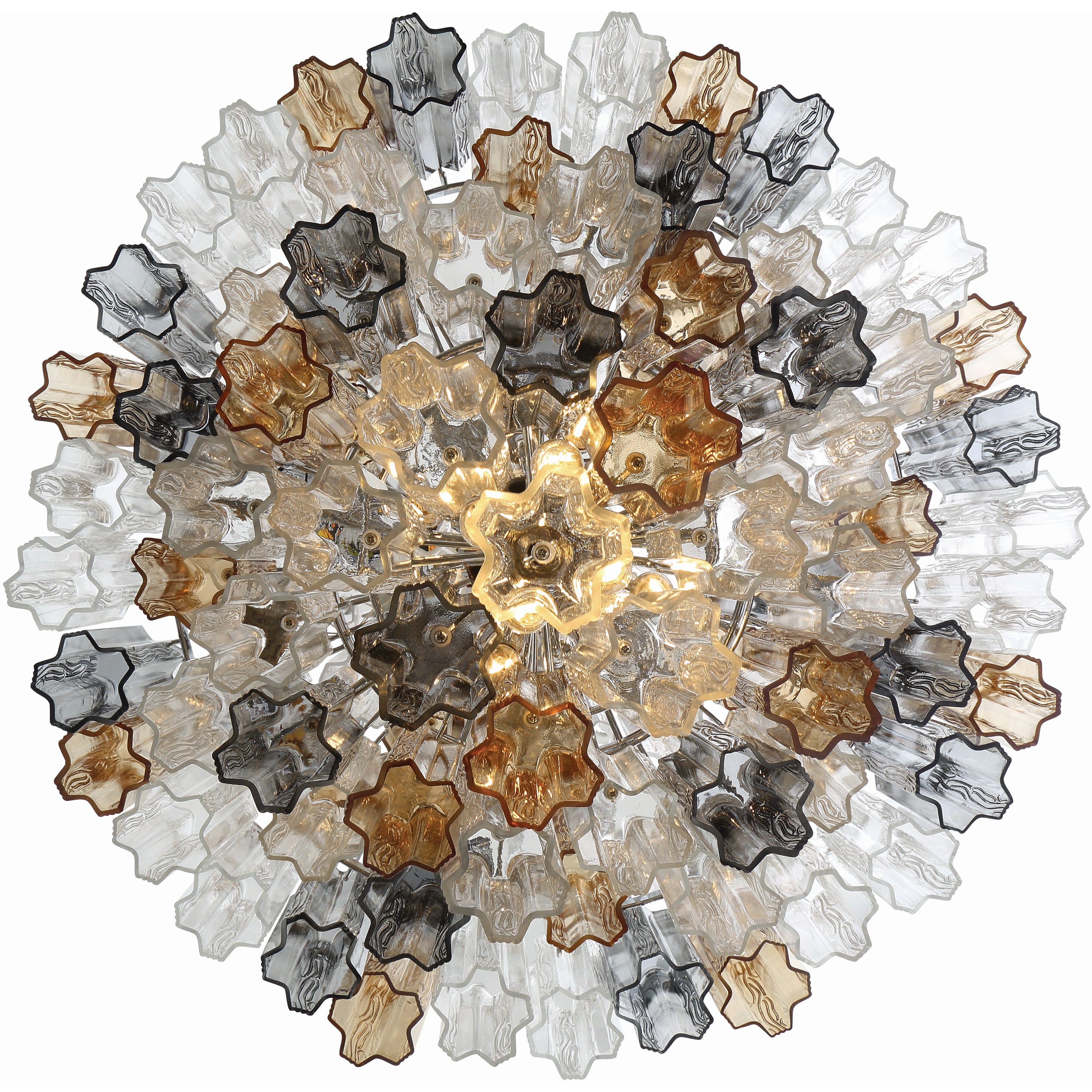 Addis 20 Light 31.5 inch Polished Chrome Chandelier Ceiling Light in Tronchi Glass Autumn