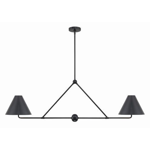 Xavier 4 Light 54 inch Matte Black Chandelier Ceiling Light