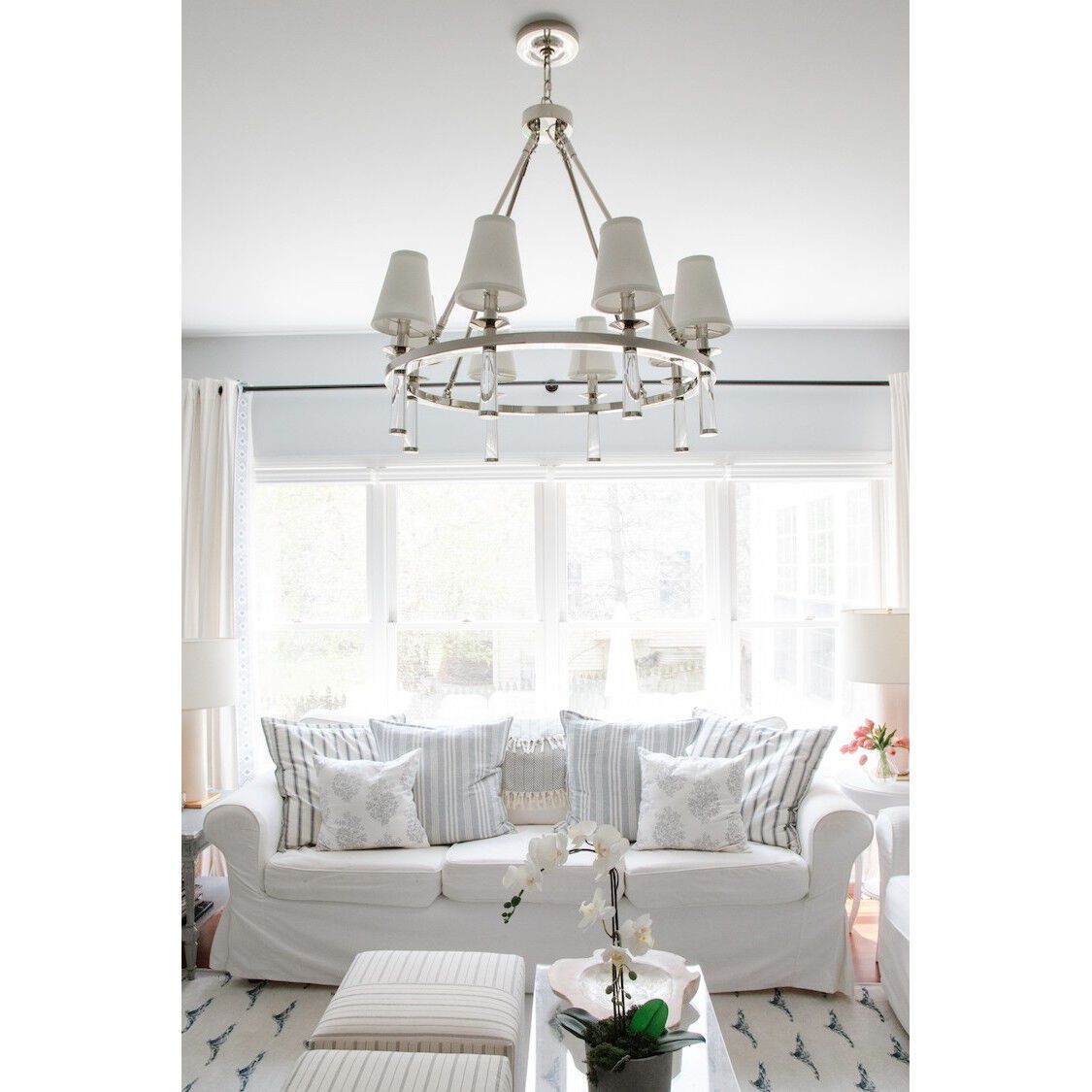 Baxter 8 Light 31.5 inch Polished Nickel Chandelier Ceiling Light