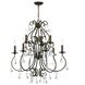 Ashton 9 Light 25.5 inch English Bronze Chandelier Ceiling Light in Clear Swarovski Strass