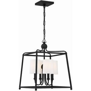 Sylvan 4 Light 16 inch Black Forged Mini Chandelier Ceiling Light