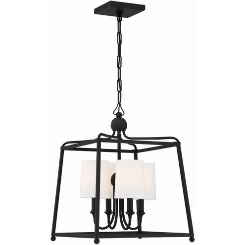 Sylvan 4 Light 16 inch Black Forged Mini Chandelier Ceiling Light