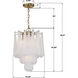 Ollie 4 Light 14.25 inch Aged Brass Pendant Ceiling Light in Sand Glass Clear