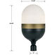 Capsule 3 Light 23.25 inch Matte Black and Textured Gold Outdoor Post, Brian Patrick Flynn