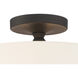 Travis 2 Light 12.5 inch Black Forged Flush/Semi Flush Ceiling Light