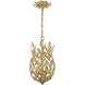Broche 3 Light 9.5 inch Antique Gold Mini Pendant Ceiling Light