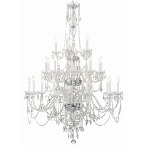 Traditional Crystal 25 Light 45 inch Polished Chrome Chandelier Ceiling Light