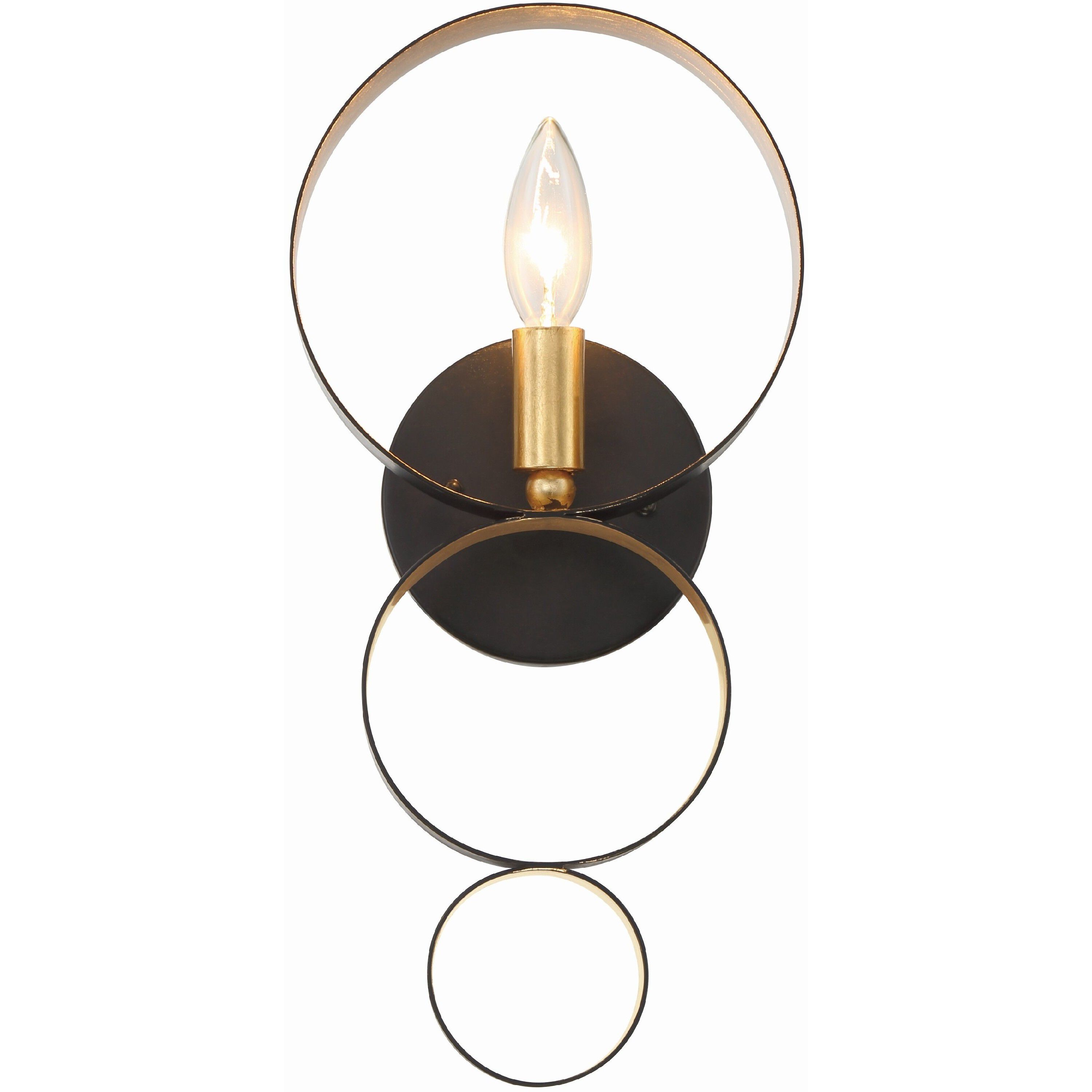 Luna Bath Sconce Wall Light in English Bronze and Antique Gold