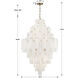 Addis 20 Light 31.5 inch Aged Brass Chandelier Ceiling Light in Tronchi Glass White