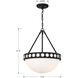 Kirby 3 Light 17.5 inch Black Forged Chandelier Ceiling Light