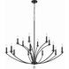 Mila 15 Light 48 inch Black Chandelier Ceiling Light